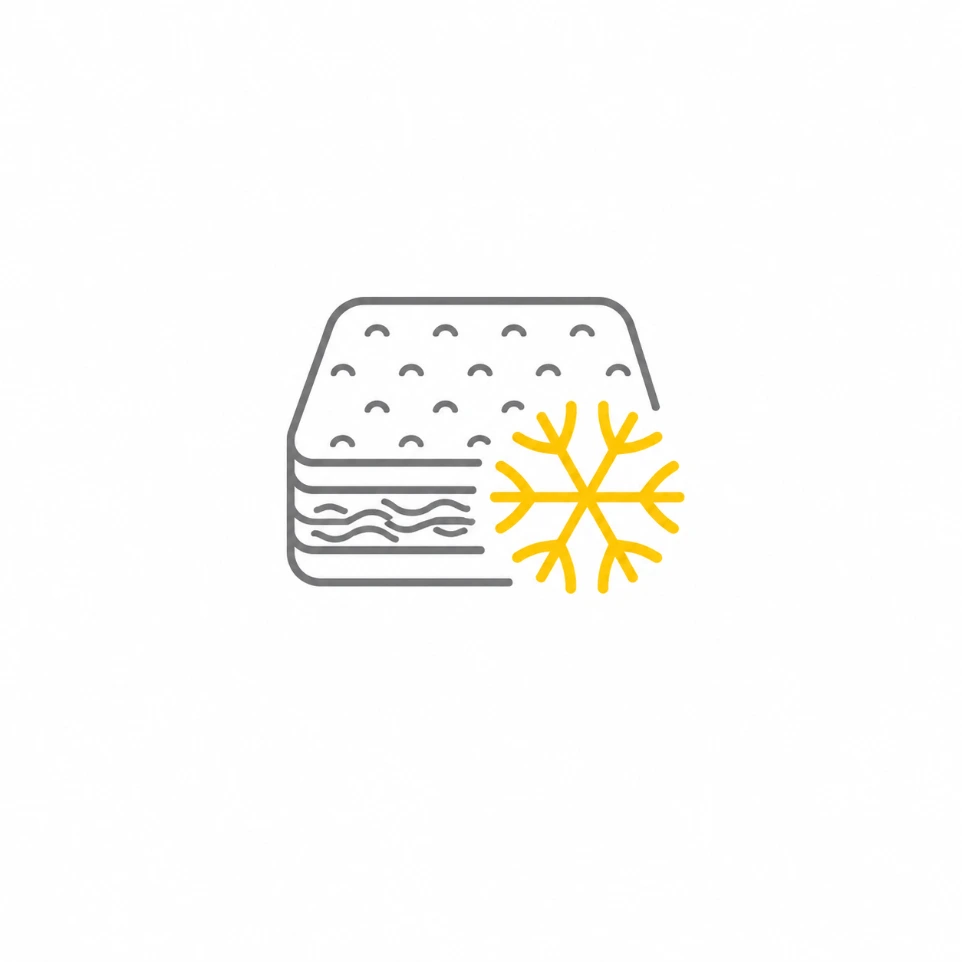 Cooling mattress technology helps regulate temperature for a cooler and more comfortable sleep.