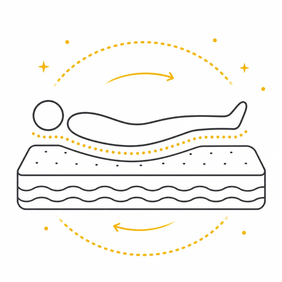 Zero gravity mattress design evenly distributes body weight to reduce pressure points.